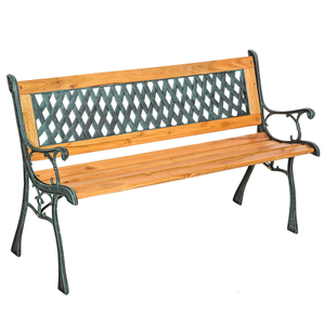 Banco para jardín de madera y hierro fundido TAMARA 128x51x73cm