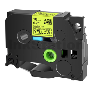 Compatible Brother TZe-C41 18mm Black Text on Yellow Fluorescent Laminated Tape - 5 meters