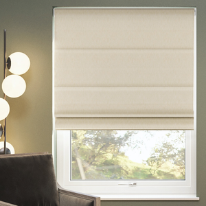 Genoa Faux Silk (Blackout), Cream Shimmer - Twist&Fit Roman Blind