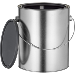 1 Gallon Metal Paint Can w/Ears Bail & Lid Gray Epoxy Lined 7.688" H
