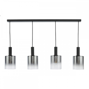SAV0422 Savannah 4 Light Bar Pendant Matt Black and Smoked Glass