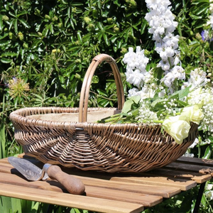Antique Wash Lined Wicker Trug