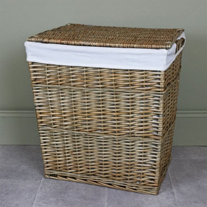 Vintage Wicker Rectangular Lightweight Laundry Basket