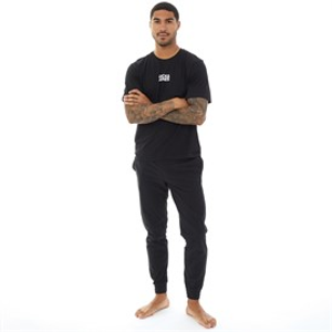 JACK & JONES Mens Solid Loungewear Set Black