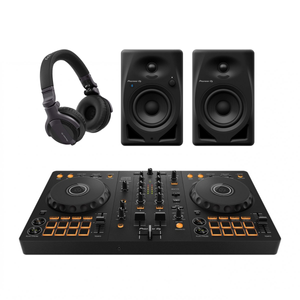 Pioneer DJ DDJ-FLX4, DM-40D-BT and HDJ-CUE1 DJ Package