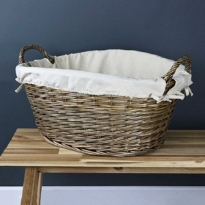 Antique Wash Wicker Washing Basket