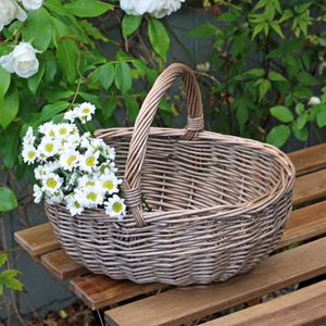 Small Antique Wash Wicker Shopping Basket