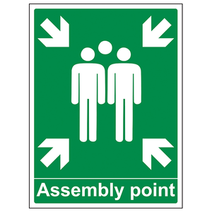 Assembly Point With Family 300 x 400 mm - 2mm Super-Tough Rigid Pla