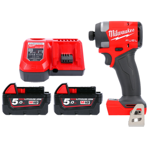 Milwaukee M18FID3 18V Cordless FUEL 1/4" Impact Driver With 2 x 5.0Ah Batteries & Charger