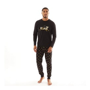 Fluid Mens Matching King Pyjama Set Black