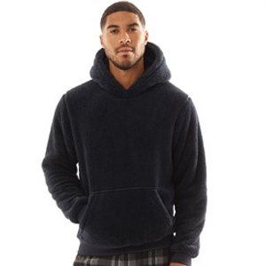 French Connection Mens Boucle Hoodie Marine