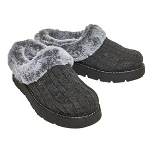SKECHERS Womens Keepsakes Lite Warm Greetings Slippers Charcoal