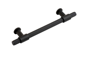 Fulham Knurled T-Bar Cabinet & Drawer Handle - Matt Black - 128mm - Elite Knobs & Handles