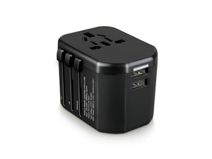 WiWU Universal Overseas Travel Adapter 2 USB-A - Black