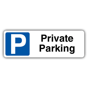 Private Parking - Mandatory Blue Parking 450 x 150 mm - 2mm Rigid Plastic (None)