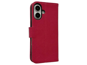 Premium Leather Wallet Case for Apple iPhone 16 - French Rose