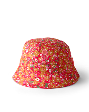 Nova Floral Bucket Hat in Coral