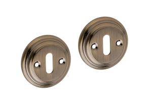 Keyhole Escutcheon Ringed Design - Antique Brass - Hardware Solutions