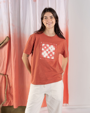 Sun Follower Womens Oversized Short Sleeve T-Shirt in Orange