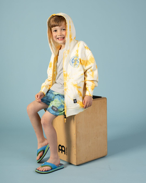 Tok Tie Dye Kids Tie Dye Zip Hoodie in Yellow