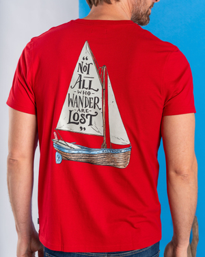 Lost Ships Mens Short Sleeve T-Shirt in Red