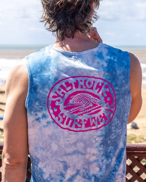 Saltrock Wave Mens Tie Dye Vest in Blue