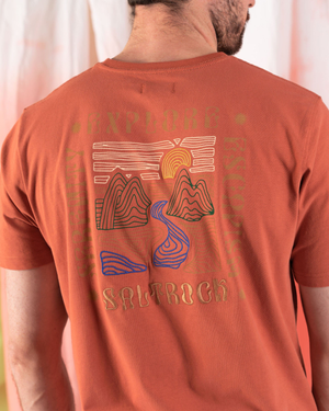 Rebalance Mens Embroidered T-Shirt in Orange