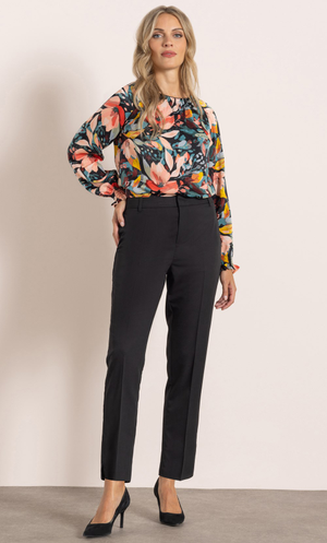 Straight Leg Trousers - Black