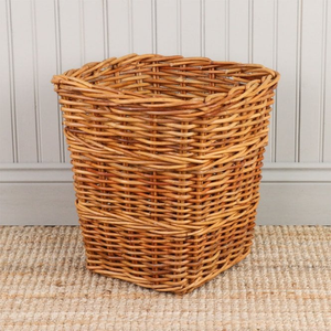 Honey Rattan Square Wicker Waste Paper Bin