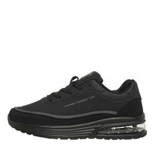 French Connection Junior Boys Suede Block Trainers Black/Black