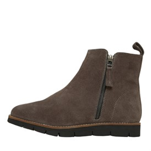 Onfire Womens Leather Wedge Boots Grey