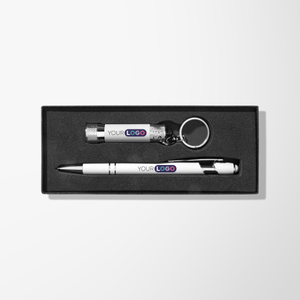 Full Color Alpha Pen & Flashlight Gift Set in Window Box