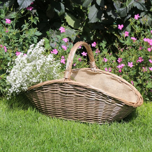 Antique Wash Lined Wicker Flower Trug 