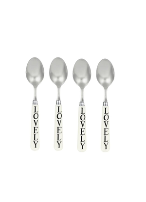 Black Toast Set Of 4 Teaspoons