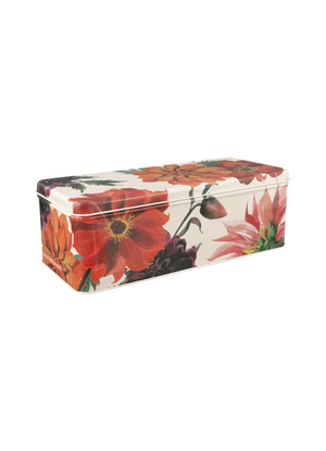 Dahlias Long Deep Rectangular Tin