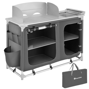 Cucina da campeggio in alluminio 116x52x107 cm