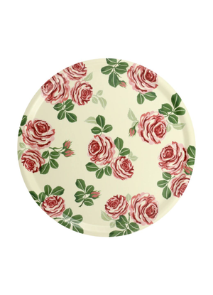 Pink Roses Round Birch Tray
