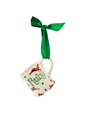 Personalised Reindeer Tiny Mug Decoration