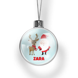 Santa & Reindeer Christmas Bauble