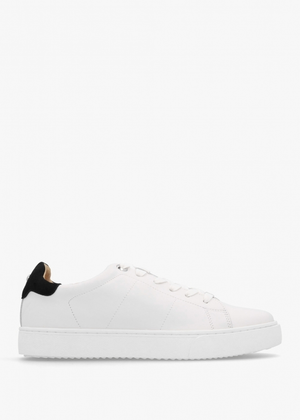Brandie White Leather Black Ankle Tab Trainers