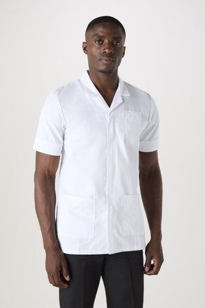 SJ Men's Collar Healthcare Tunic, White