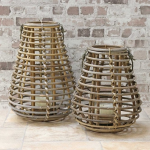 Tear Drop Rattan Wicker Lantern