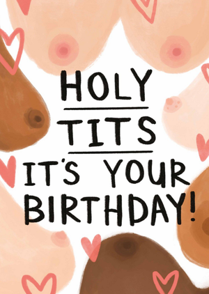 Scribbler Hold Tits It's Your Birthday Illustrated Boobs Card