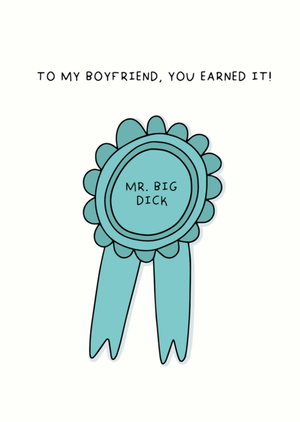 Scribbler To My Girlfriend My Big D*** Illustrated Rosette Card