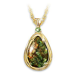 Ammolite Miracle Of Nature Genuine Gemstone Pendant Necklace