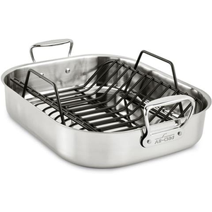 All-Clad - Stainless Steel Roaster w/Non-Stick Rack Large