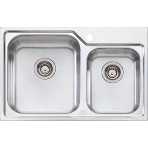 Nu-Petite 1 & 3/4 Bowl Topmount Sink Left Bowl 1 Tap Hole [048325]