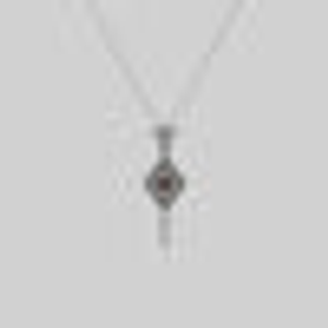 FLAPPER. Gatsby Garnet & Sword Necklace - Silver