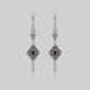 FLAPPER. Gatsby Garnet & Sword Hoop Earrings - Silver - Silver