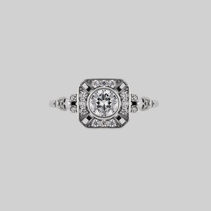 GRANDIOSE. Gothic Cubic Zirconia Cocktail Ring - Silver - Silver / XSmall